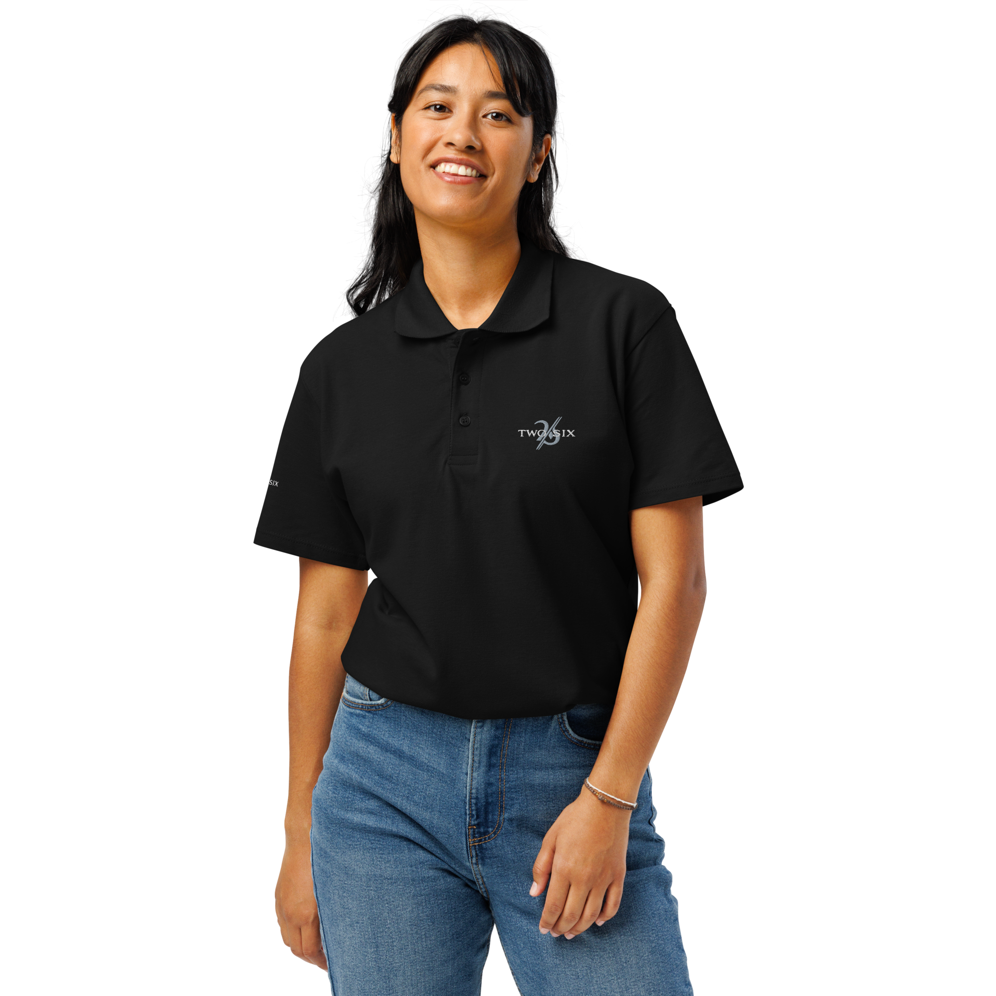 Womens pique polo shirt